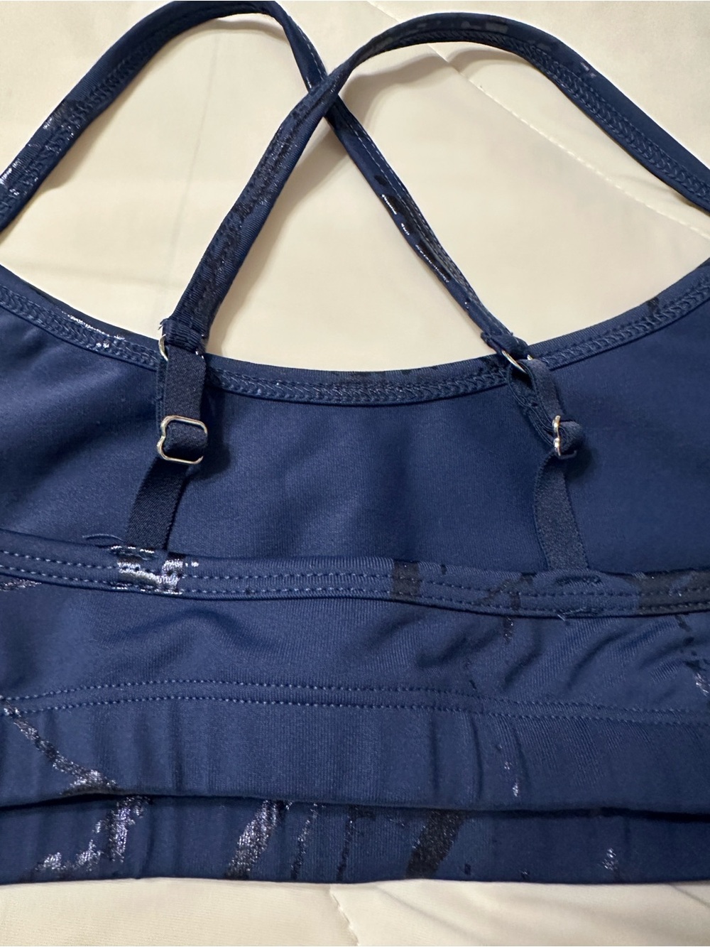 Beyond Yoga Lost Your Marbles Sports Bra w/ Metallic Marble Print - NWT - Size L - Picture 3 of 10